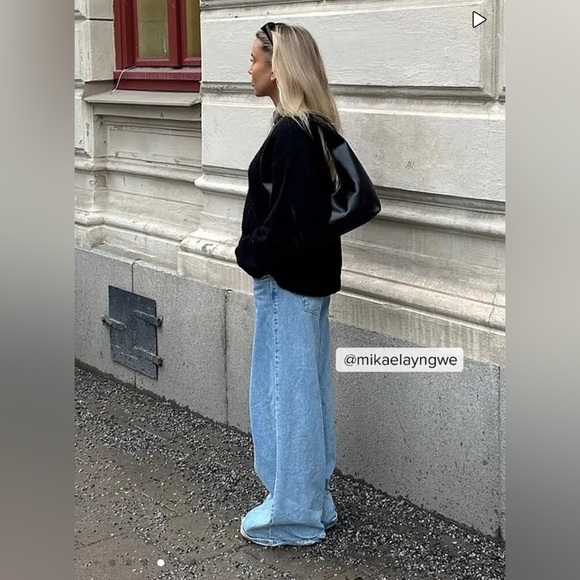 NA-KD Cotton Wide Low Waist Light Blue Jeans size US- 10(L), EU-40 - Picture 8 of 10